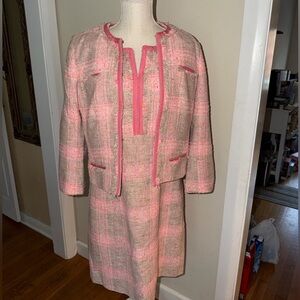Brooks Brothers pink plaid suit- dress and jacket